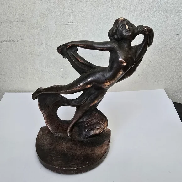 Vintage bookend book end Art Noveau Hubley Deco dancer woman dancing